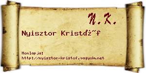 Nyisztor Kristóf névjegykártya