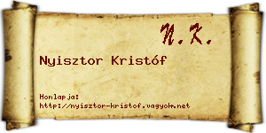 Nyisztor Kristóf névjegykártya